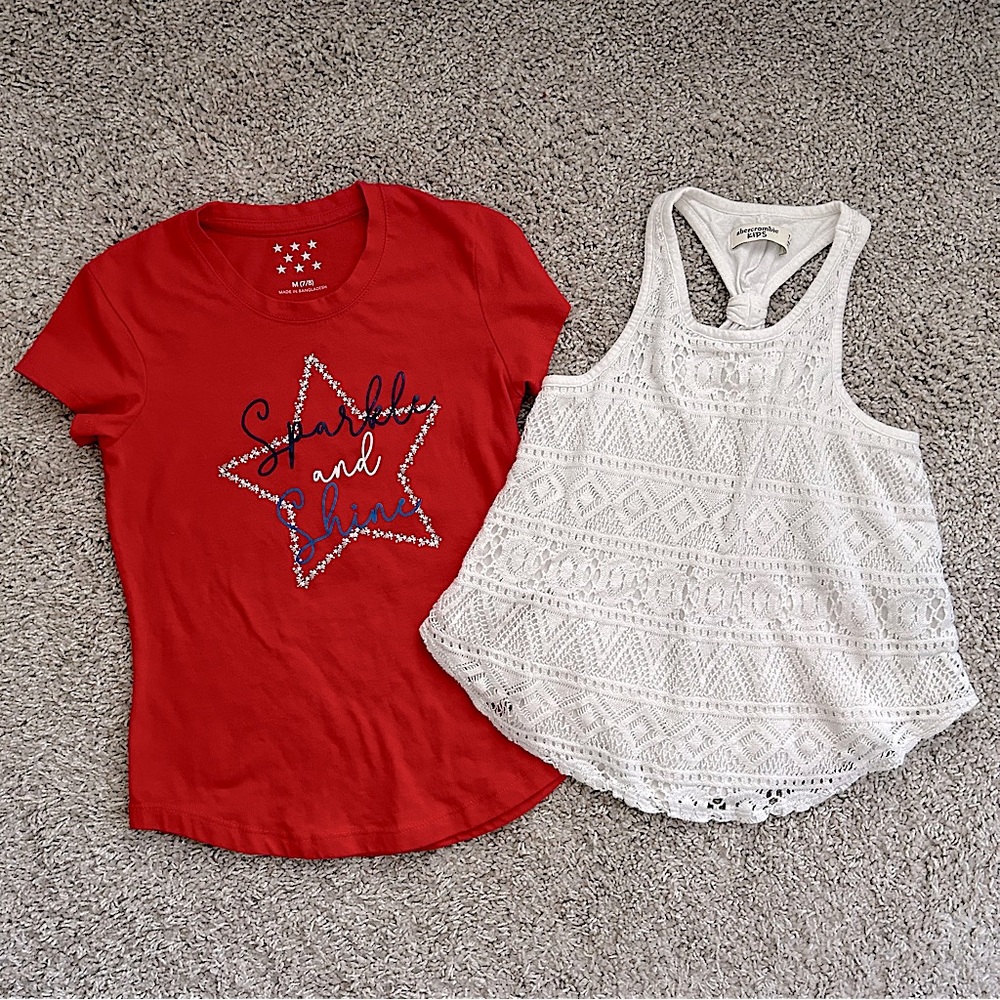Girls 4th of July Top Set in size 7/8 (A&F)